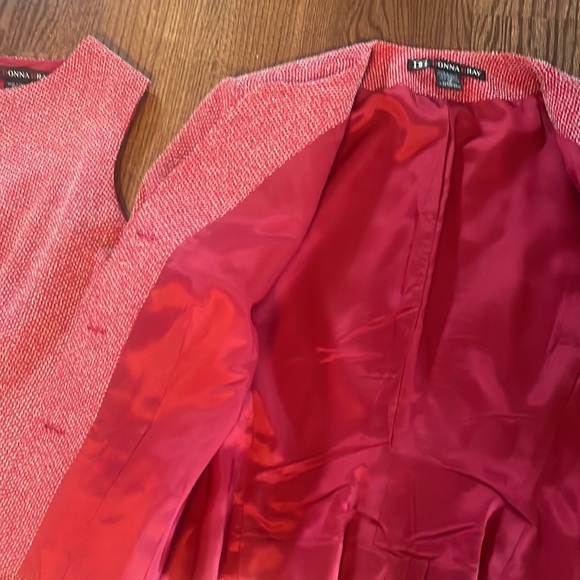 DG Donna Gray 2 piece dress w/ jacket red and white specs throughout career 12 - Picture 11 of 16